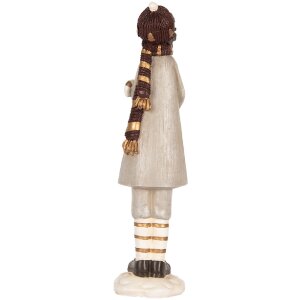Clayre & Eef Décoration Enfant 8x8x30 cm Gris et Marron