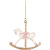 Clayre & Eef 6PR5412 Décoration Suspendue Cheval à Bascule Blanc et Or