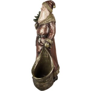 Décoration Père Noël Clayre & Eef 6PR5590 24x17x47 cm Rouge et Doré