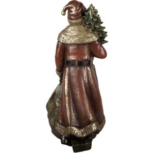 Décoration Père Noël Clayre & Eef 6PR5590 24x17x47 cm Rouge et Doré