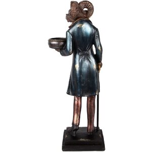Clayre & Eef Bougeoir Schaf 13x10x35 cm Marron et Bleu