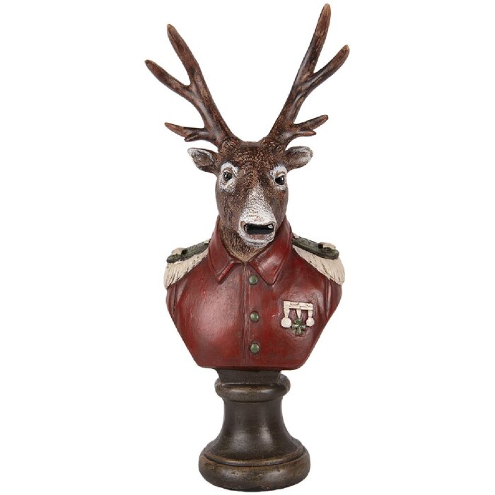 Buste Décoration Renne Clayre & Eef 6PR5593 12x10x27 cm Braun Rot