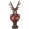 Buste Décoration Renne Clayre & Eef 6PR5593 12x10x27 cm Braun Rot