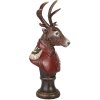 Buste Décoration Renne Clayre & Eef 6PR5593 12x10x27 cm Braun Rot