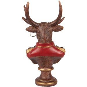 Buste Décoration Renne Clayre & Eef 10x8x19 cm Marron/Rouge
