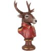 Buste Décoration Renne Clayre & Eef 10x8x19 cm Marron/Rouge