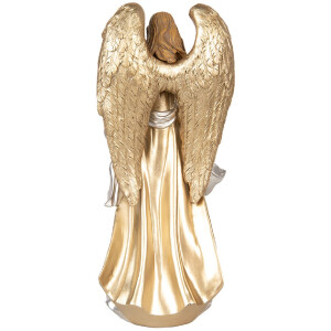 Clayre & Eef Décoration Ange 16x13x35 cm Doré Argenté