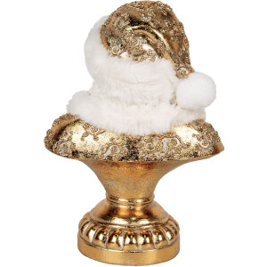 Buste décorative Père Noël Clayre & Eef 23x15x32 cm Blanc-Doré