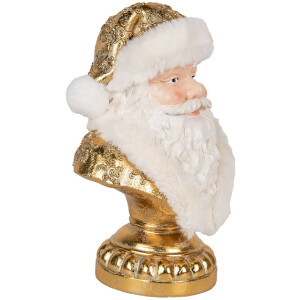 Buste décorative Père Noël Clayre & Eef 23x15x32 cm Blanc-Doré