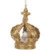 Clayre & Eef Décoration Suspendue Couronne Ø 7x9 cm Dorée