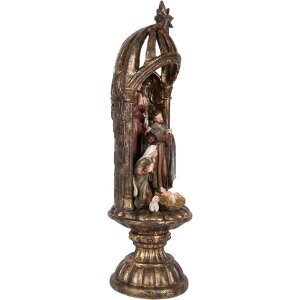 Groupe de Noël Doré et Marron Clayre & Eef 6PR5702 Ø 14x43 cm