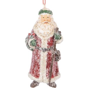 Clayre & Eef Ornement Père Noël 5x4x12 cm