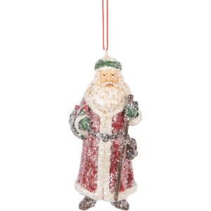 Clayre & Eef Ornement Père Noël 5x4x12 cm