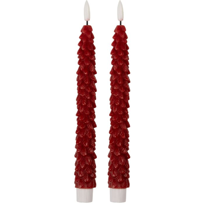 Clayre & Eef 6CA0001R Ensemble de 2 Bougies LED Rouges 3x25 cm