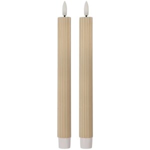 Clayre & Eef Set de 2 Bougeoirs à LED Beige 25cm