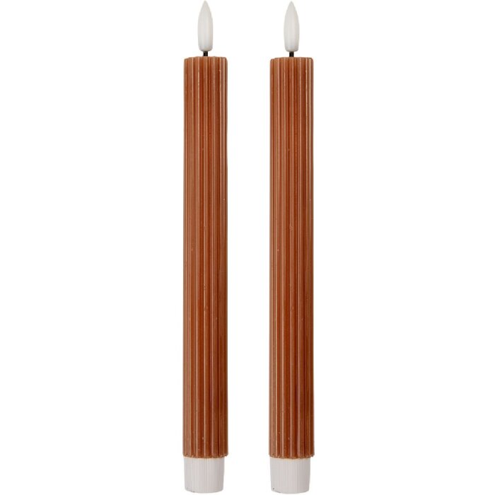 Clayre & Eef 6CA0002CH Ensemble de 2 Bougies LED Ø 2x25 cm Marron