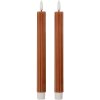 Clayre & Eef 6CA0002CH Ensemble de 2 Bougies LED Ø 2x25 cm Marron