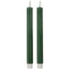 Clayre & Eef Ensemble de 2 Bougeoirs LED Vert 25cm
