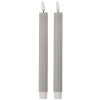 Clayre & Eef 6CA0002G Bougeoirs LED Set 2 Ø 2x25 cm Gris