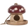 Clayre & Eef 6CE2319 Maison à Oiseaux Beige-Rouge 13x13 cm