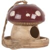 Clayre & Eef 6CE2319 Maison à Oiseaux Beige-Rouge 13x13 cm