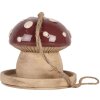 Clayre & Eef 6CE2319 Maison à Oiseaux Beige-Rouge 13x13 cm
