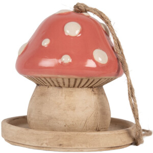 Clayre & Eef Maison doiseaux Beige-Rose 13 cm