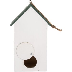 Clayre & Eef Maison à Oiseaux 15x10x22 cm Blanc Vert