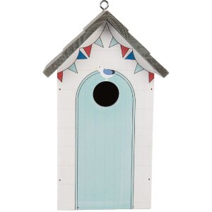 Clayre & Eef Maison doiseau 15x10x22 cm Blanc Gris