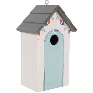Clayre & Eef Maison doiseau 15x10x22 cm Blanc Gris