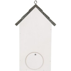 Clayre & Eef Maison doiseau 15x10x22 cm Blanc Gris