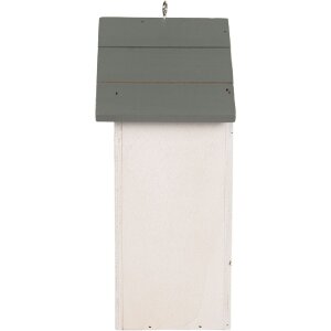 Clayre & Eef Maison doiseau 15x10x22 cm Blanc Gris