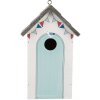 Clayre & Eef Maison doiseau 15x10x22 cm Blanc Gris