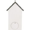 Clayre & Eef Maison doiseau 15x10x22 cm Blanc Gris