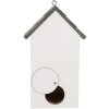 Clayre & Eef Maison doiseau 15x10x22 cm Blanc Gris