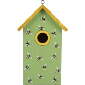 Clayre & Eef Maison dOiseau 15x10x22 cm Vert et Jaune
