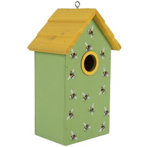 Clayre & Eef Maison dOiseau 15x10x22 cm Vert et Jaune