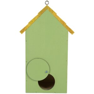 Clayre & Eef Maison dOiseau 15x10x22 cm Vert et Jaune