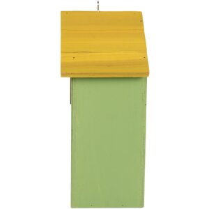 Clayre & Eef Maison dOiseau 15x10x22 cm Vert et Jaune