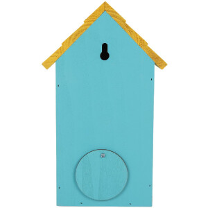 Clayre & Eef Nichoir Bois 15x10x22 cm Bleu Jaune