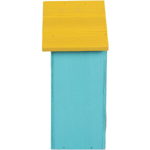 Clayre & Eef Nichoir Bois 15x10x22 cm Bleu Jaune
