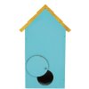 Clayre & Eef Nichoir Bois 15x10x22 cm Bleu Jaune