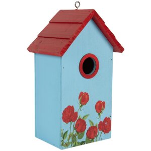 Clayre & Eef Maison à oiseaux 15x10x22 cm Bleu...