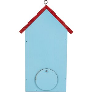 Clayre & Eef Maison à oiseaux 15x10x22 cm Bleu et Rouge