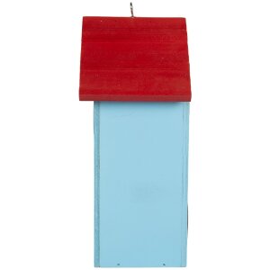Clayre & Eef Maison à oiseaux 15x10x22 cm Bleu et Rouge