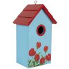 Clayre & Eef Maison à oiseaux 15x10x22 cm Bleu et Rouge