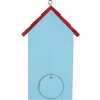 Clayre & Eef Maison à oiseaux 15x10x22 cm Bleu et Rouge