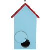 Clayre & Eef Maison à oiseaux 15x10x22 cm Bleu et Rouge