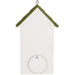 Clayre & Eef Maison à Oiseaux 15x10x22 cm Blanc/Vert