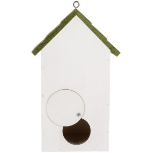 Clayre & Eef Maison à Oiseaux 15x10x22 cm Blanc/Vert